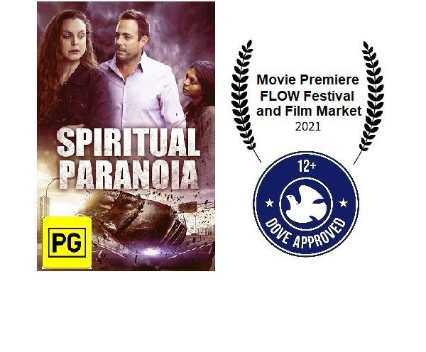 Spiritual Paranoia poster with festival award and dove logo